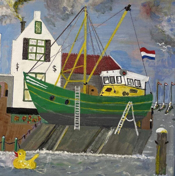 © Joepsart Een schilderij opgezet uit figuratieve, strakke lijnen met een maritiem thema